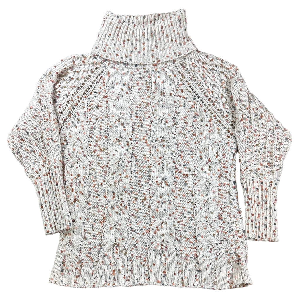 moon & madison Cream Speckled Fruity Pebbles Turtleneck Sweater SKU1427